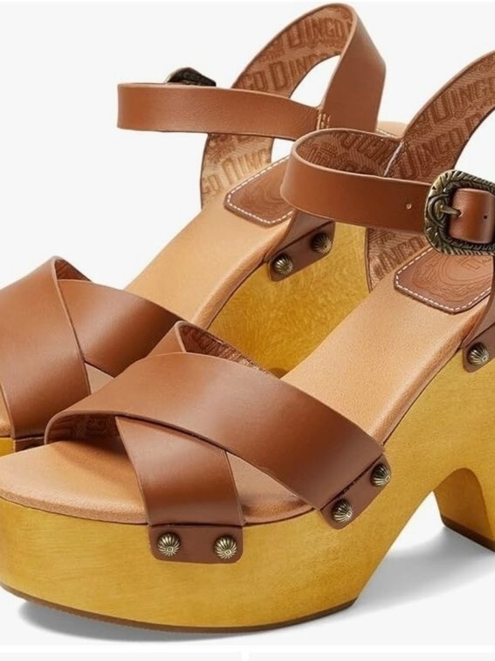 Sam Edelman Brown Leather Platform Sandals with Buckle